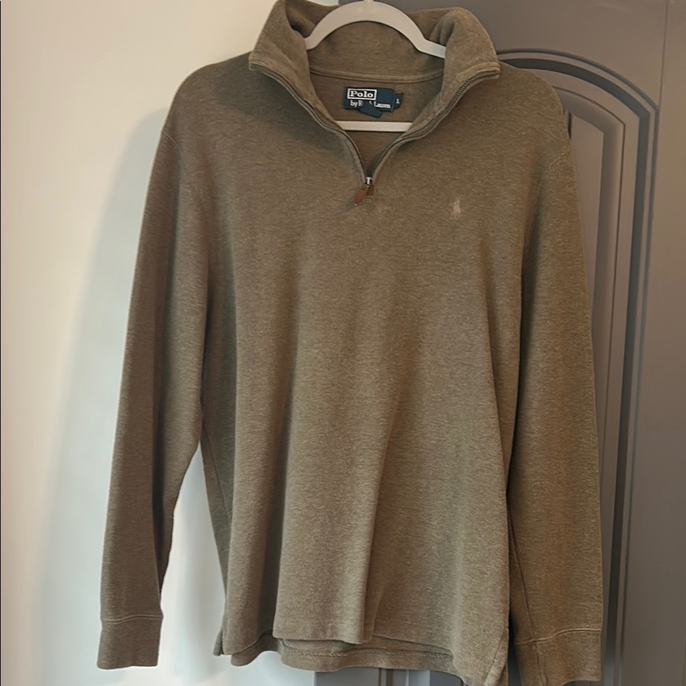 Ralph Lauren Olive Green Quarter-Zip Sweater